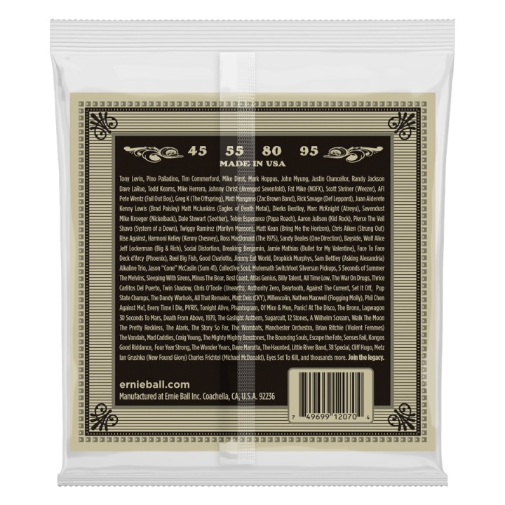 Acquista ERNIE BALL 2070 EARTHWOOD PHOSPHOR BRONZE 45-95 online | Merula Strumenti Musicali
