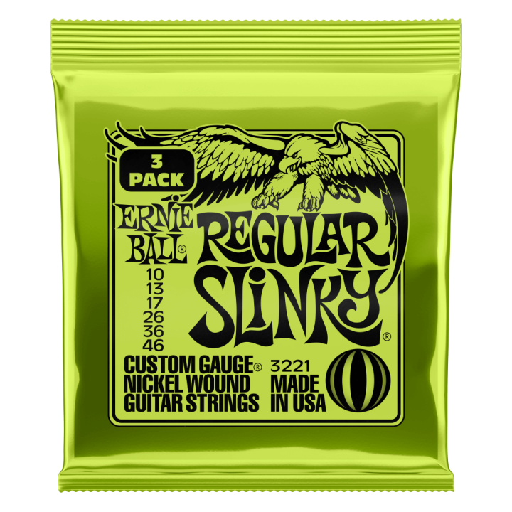 Acquista ERNIE BALL 3221 Nickel Wound Regular Slinky 10-46 - 3 Set online | Merula Strumenti Musicali