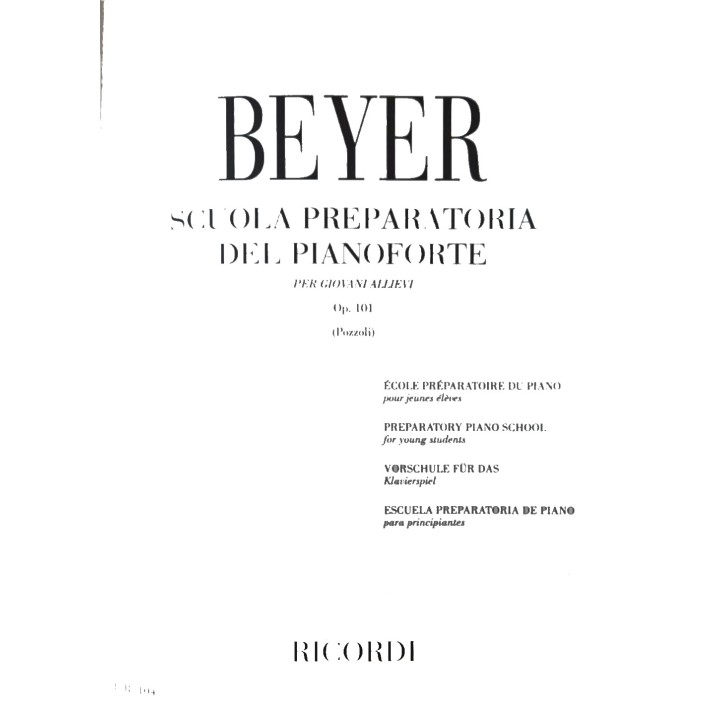 RICORDI BEYER SCUOLA PREPARATORIA DEL PIANOFORTE