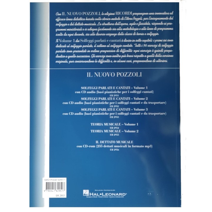 Acquista RICORDI IL NUOVO POZZOLI VOLUME 1 - SOLFEGGI PARLATI E CANTATI online | Merula Strumenti Musicali