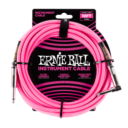 Acquista ERNIE BALL 6078 10' (3.05m) Braided Straight / Angle Instrument Cable - Neon Pink online | Merula Strumenti Musicali
