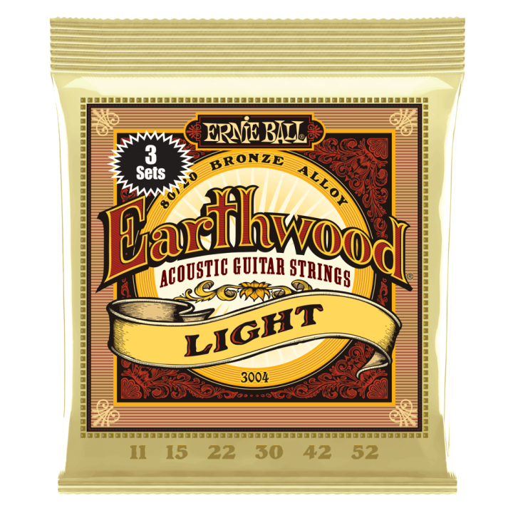 Acquista ERNIE BALL 3004 EARTHWOOD 80/20 BRONZE LIGHT 11-52 - 3 MUTE online | Merula Strumenti Musicali