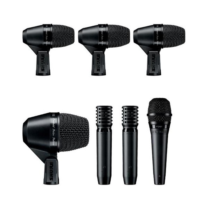 SHURE - PGADRUMKIT7: Set di 7 microfoni per batteria.