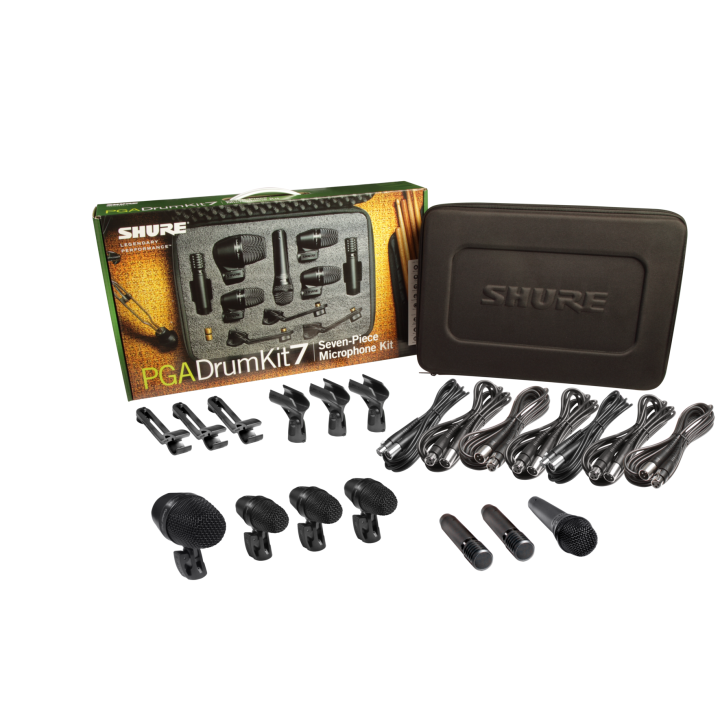 SHURE - PGADRUMKIT7: Set di 7 microfoni per batteria.