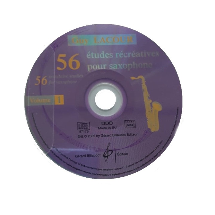 Acquista GERARD BILLAUDOT EDITEUR LACOUR 56 ÉTUDES RÉCRÉATIVES POUR SAXOPHONE | Merula Strumenti Musicali