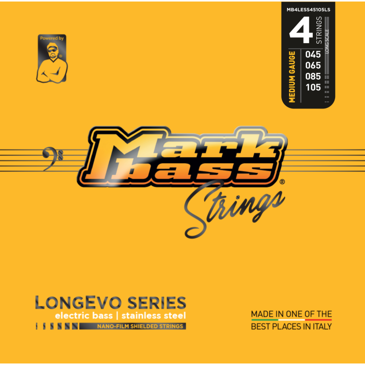 Acquista MARK STRINGS stainless steel - NANO-FILM SHIELDED STRINGS - long lived - 045 060 080 online | Merula Strumenti Musicali