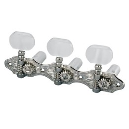 Meccanica HauserPer chitarra classicaAlbero in nylonRapporto 1:16Peso 161g/Pz.Diametro foro 10 mmBottone in acrilico