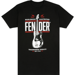 Acquista FENDER P-BASS TM T-SHIRT, BLK S 9190134306 online | Merula Strumenti Musicali