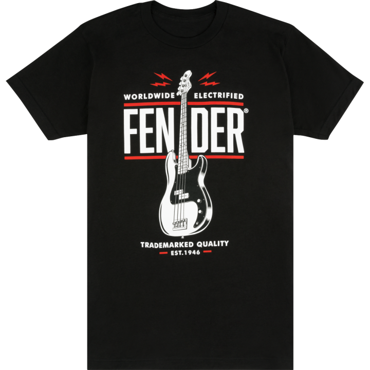 Acquista FENDER P-BASS TM T-SHIRT, BLK S 9190134306 online | Merula Strumenti Musicali