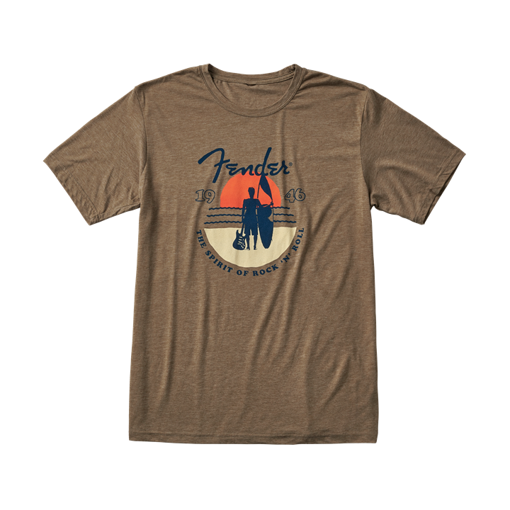 Acquista FENDER SUNSET SPIRIT T-SHIRT, OLIVE, M online | Merula Strumenti Musicali
