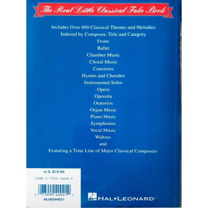 Acquista HAL LEONARD THE REAL LITTLE CLASSICAL FAKE BOOK | Merula Strumenti Musicali
