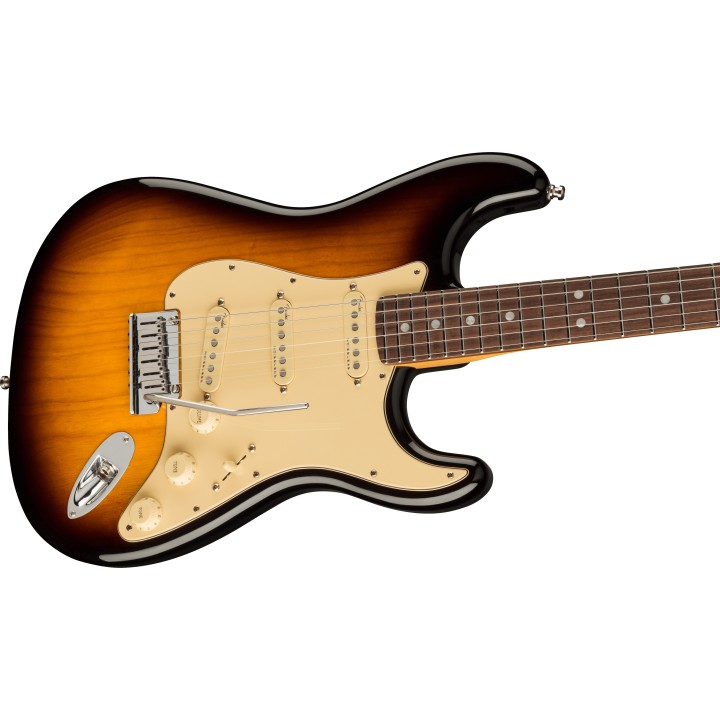 Acquista FENDER American Ultra Luxe Stratocaster, Rosewood Fingerboard, 2-Color Sunburst online | Merula Strumenti Musicali