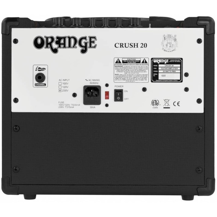 Acquista ORANGE Crush 20 Black online | Merula Strumenti Musicali