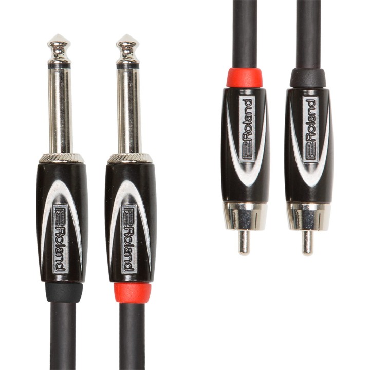 roland rcc-10-2r28  3 m cavo doppio jack - rca