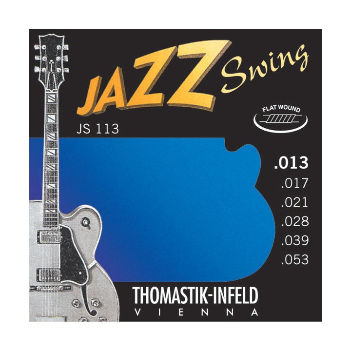 Acquista THOMASTIK Js113 Corde Per Chitarra Elettrica Jazz Swing Series Nickel Flat Wound 13- online | Merula Strumenti Musicali