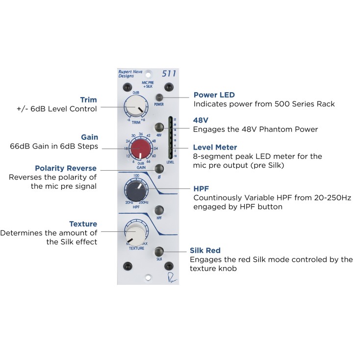 Acquista RUPERT NEVE DESIGNS 511 | Mic Pre Con Texture online | Merula Strumenti Musicali