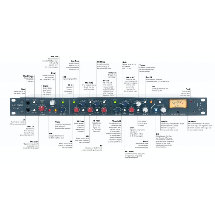 Rupert Neve Design - Shelford Channel Transformer Gain Mic Pre, EQ a induttori, compressore a ponte di diodi