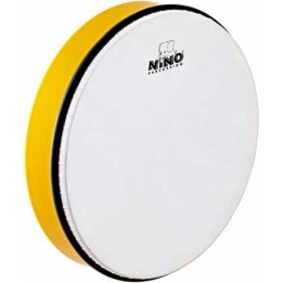 Acquista NINO PERCUSSION NINO6R TAMBURELLO 12" IN PLASTICA GIALLA CON PELLE SINTETICA online | Merula Strumenti Musicali