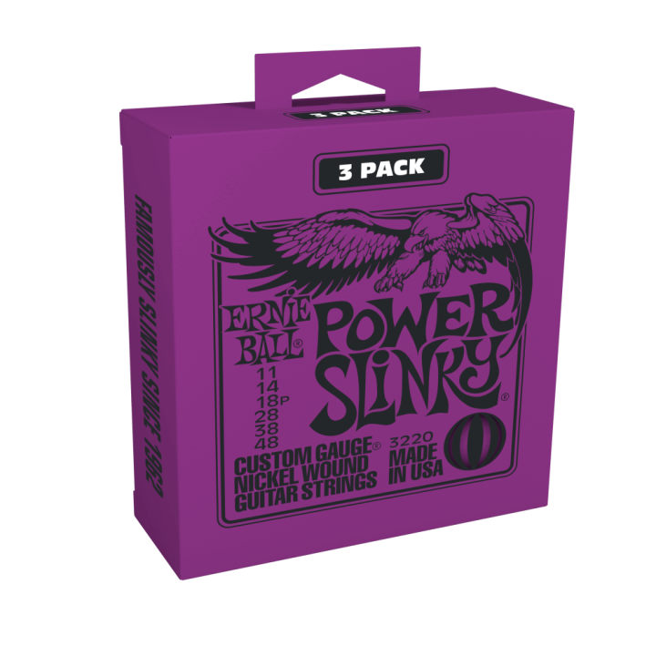 Acquista ERNIE BALL 3220 NICKEL WOUND POWER SLINKY 11-48 - 3 SET online | Merula Strumenti Musicali