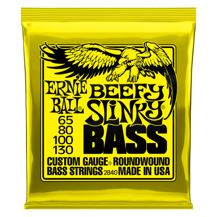 Acquista ERNIE BALL 2840 NICKEL WOUND BEEFY SLINKY 65-130 online | Merula Strumenti Musicali