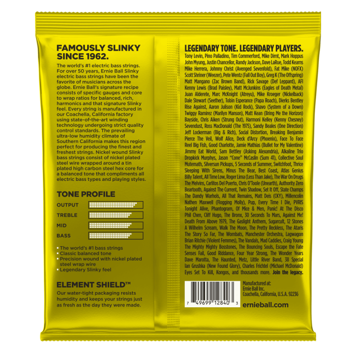 Acquista ERNIE BALL 2840 NICKEL WOUND BEEFY SLINKY 65-130 online | Merula Strumenti Musicali
