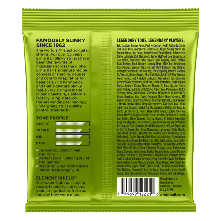 ernie ball 2221,corde per chitarra elettrica 1046