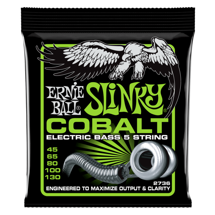 Acquista ERNIE BALL 2736 Bass 5 Slinky Cobalt Electric Bass Strings - 45-130 Gauge online | Merula Strumenti Musicali