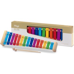 Stagg Metallofono 15 note - META-K15 RB  Metallofono a 15 tasti colorati - Struttura in legno - 2 ottave (G to G) - Due battenti