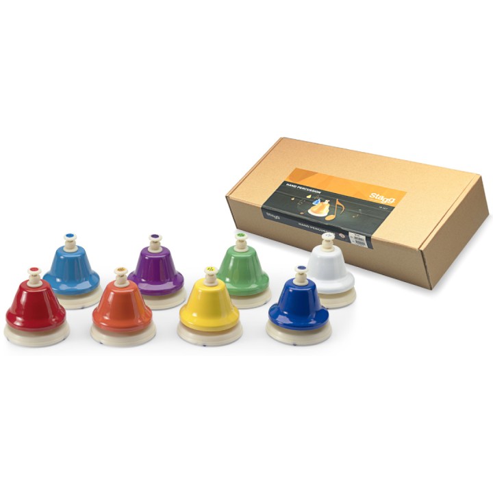 Stagg Set Campanelle - TB SET  Set di 8 campanelle colorate a tasto intonate da DO a DO