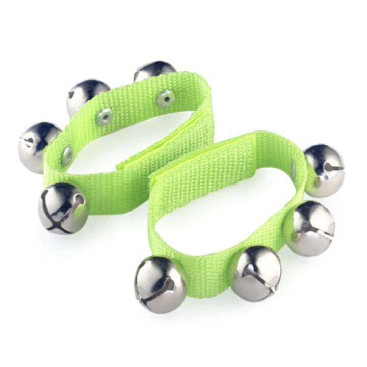 Stagg Sonagli da Polso - SWRB4 S/GR  Coppia di sonagli da polso - 4 sonagli - Lunghezza: 23cm - Spessore: 20mm - Colore: verde