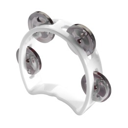 Stagg Tamburello - TAB-MINI/WH  Mini-tamburello in plastica a 1/2 luna - 4 sonagli - Colore: bianco