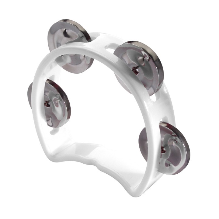Stagg Tamburello - TAB-MINI/WH  Mini-tamburello in plastica a 1/2 luna - 4 sonagli - Colore: bianco