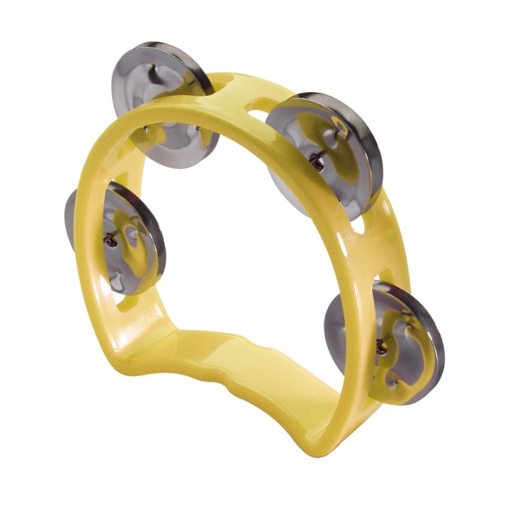 Stagg Tamburello - TAB-MINI/YW  Mini-tamburello in plastica a 1/2 luna - 4 sonagli - Colore: giallo