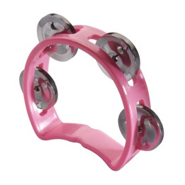Stagg Tamburello - TAB-MINI/PK  Mini-tamburello in plastica a 1/2 luna - 4 sonagli - Colore: rosa