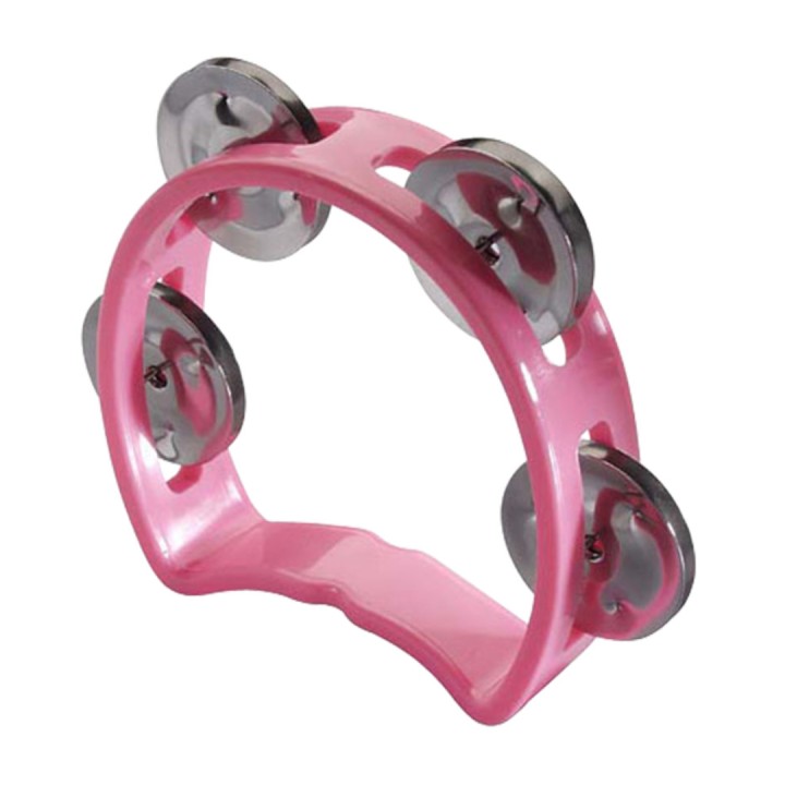 Stagg Tamburello - TAB-MINI/PK  Mini-tamburello in plastica a 1/2 luna - 4 sonagli - Colore: rosa