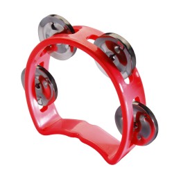 Stagg Tamburello - TAB-MINI/RD  Mini-tamburello in plastica a 1/2 luna - 4 sonagli - Colore: rosso