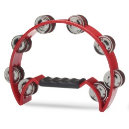 Stagg TAB-2 BL  Tamburello a mezza luna in plastica con 16 jingles  Colore: rosso