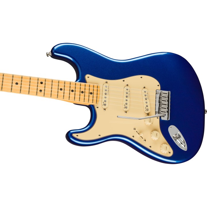 Acquista FENDER American Ultra Stratocaster Left-Hand, Maple Fingerboard, Cobra Blue online | Merula Strumenti Musicali
