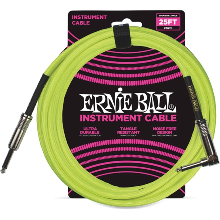 Acquista ERNIE BALL P06080 EB 10' BR. STRGHT/ANGLE NEON/Y INST CABL online | Merula Strumenti Musicali