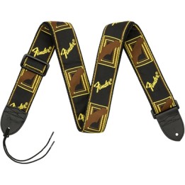 Acquista FENDER 2" Monogrammed Strap, Black/Yellow/Brown online | Merula Strumenti Musicali