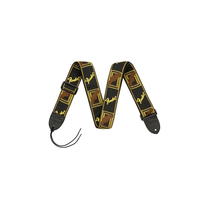 Acquista FENDER 2" Monogrammed Strap, Black/Yellow/Brown online | Merula Strumenti Musicali