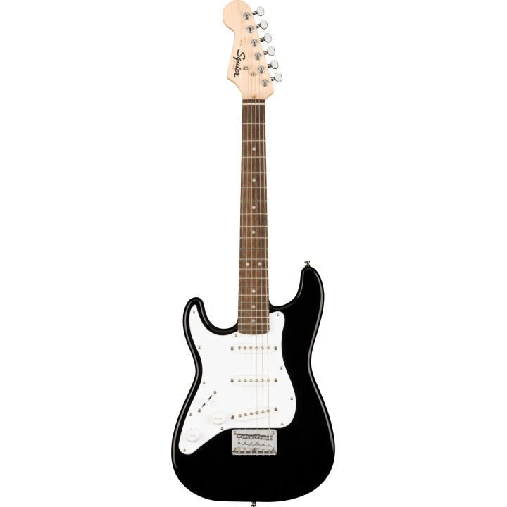 Acquista SQUIER Mini Stratocaster Left-Handed, Laurel Fingerboard, White Pickguard, Black online | Merula Strumenti Musicali