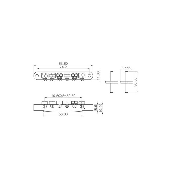 Acquista PARTS PLANET GOTOH LPB35GD PONTE T-O-M CON VITI DORATO online | Merula Strumenti Musicali