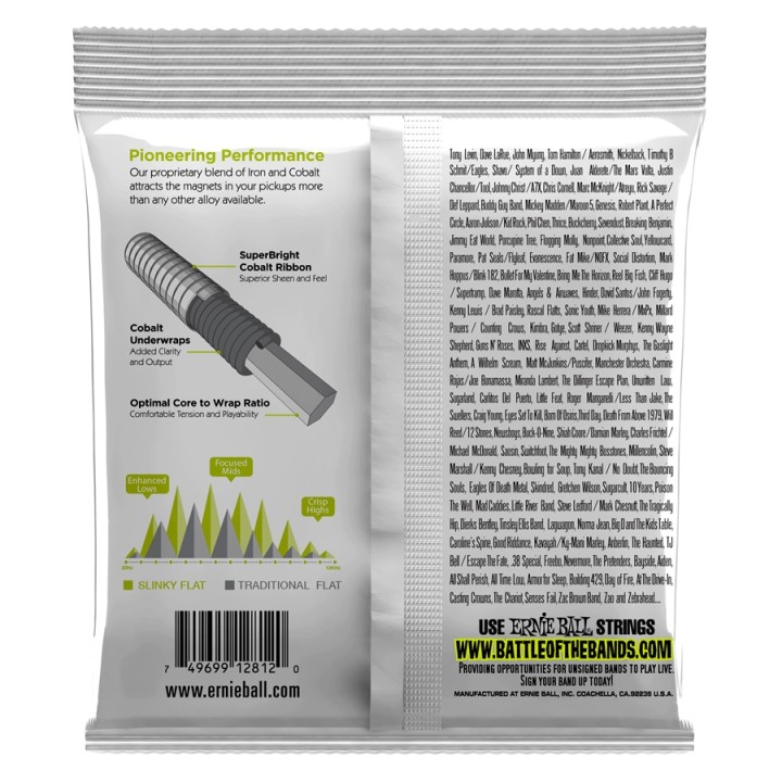 Acquista ERNIE BALL 2812 REGULAR SLINKY FLATWOUND 50-105 online | Merula Strumenti Musicali