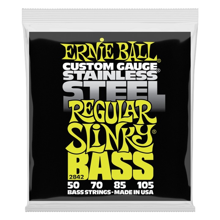 Acquista ERNIE BALL 2842 REGULAR SLINKY STAINLESS STEEL 50-105 online | Merula Strumenti Musicali