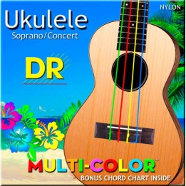Acquista DR Ukelele Multicolor Soprano/Concert online | Merula Strumenti Musicali