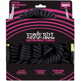 Acquista ERNIE BALL EB 6044 CAVO A SPIRALE NERO JACK - 9 MT online | Merula Strumenti Musicali