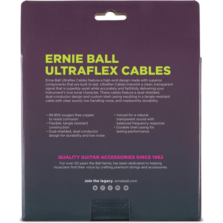 Acquista ERNIE BALL EB 6044 CAVO A SPIRALE NERO JACK - 9 MT online | Merula Strumenti Musicali