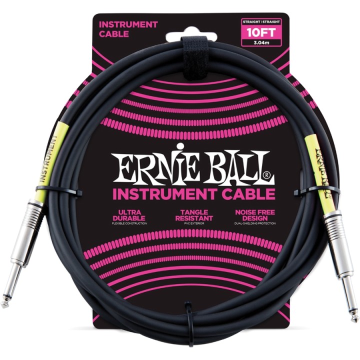Acquista ERNIE BALL EB 6048 CAVO STRUMENTO NERO JACK 3 MT online | Merula Strumenti Musicali