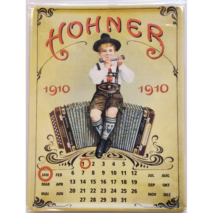 HOHNER RIPRODUZIONE STORICA CALENDARIO IN METALLO